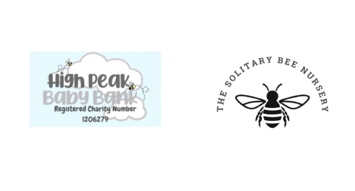 High Peak Baby Bank and the Solitary Bee Nursery logos